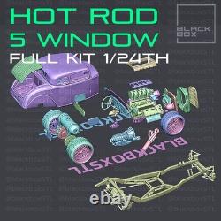 116 Scale 5 Window Coupe Hot Rod Full Model Kit-Unnasembled & Unpainted