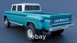 116 scale 3D printed 65 Chevrolet k10 crew cab dually truck kit