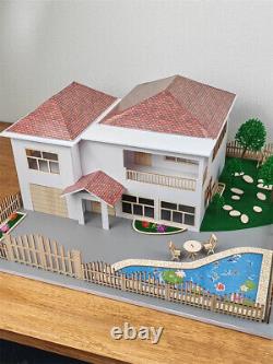 130 DIY Unassembled Villa Building Scene Model Yard PVC Display Model Kits Set