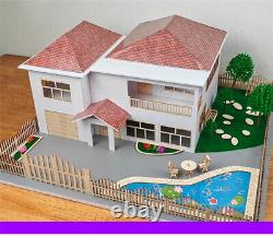 130 DIY Unassembled Villa Building Scene Model Yard PVC Display Model Kits Set