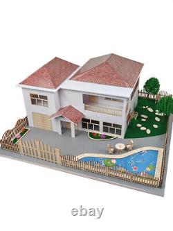 130 DIY Unassembled Villa Building Scene Model Yard PVC Display Model Kits Set