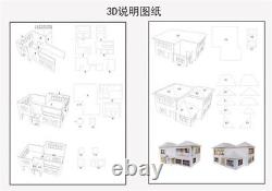 130 DIY Unassembled Villa Building Scene Model Yard PVC Display Model Kits Set