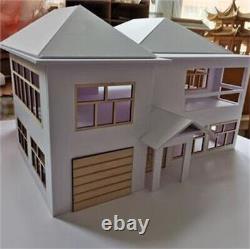 130 DIY Unassembled Villa Building Scene Model Yard PVC Display Model Kits Set