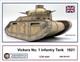 1/16 British Vickers No. 1 Infantry Tank 1921 3D Resin Kit VSC, Takom, Meng