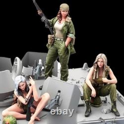 1/16 resin model GK, 3 female soldiers, unassembled and unpainted kit