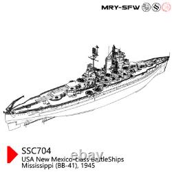 1/350 Model USS New Mexico Class Mississippi (BB-41) 1945 Battleship Full Hull