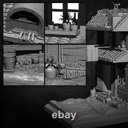 1/35 Resin Model House Unassembled Model Kits Unpainted Toys Gift New FREE SHIP