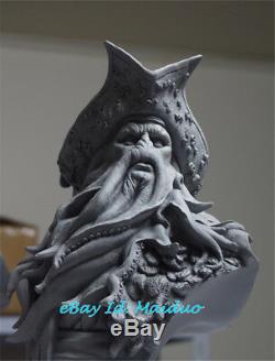 1/3 Unpainted Davy Jones Pirates Bust Caribbean Resin Statue GK Unassembled