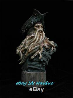 1/3 Unpainted Davy Jones Pirates Bust Caribbean Resin Statue GK Unassembled