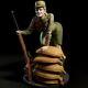 1/6 Scale 23cm Soviet female soldier Unpainted Resin Model Kits Unassembled 3D