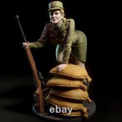 1/6 Scale 23cm Soviet female soldier Unpainted Resin Model Kits Unassembled 3D