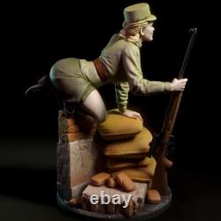 1/6 Scale 23cm Soviet female soldier Unpainted Resin Model Kits Unassembled 3D