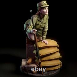 1/6 Scale 23cm Soviet female soldier Unpainted Resin Model Kits Unassembled 3D