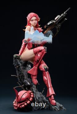 1/6 Scale Red Zaku Girl Unpainted Resin Model Kits Unassembled Garage Kit