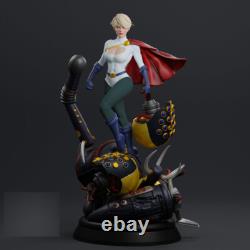 1/8 Scale 30cm Power Girl Unpainted Resin Model Kits Unassembled 3D Printed