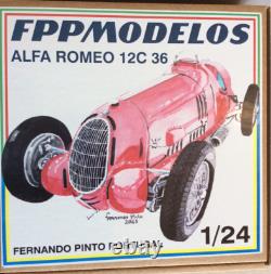 Alfa Romeo 12C Nuvolari GP 1936 winner Vanderbilt FPPM 1/24 unbuilt model kit