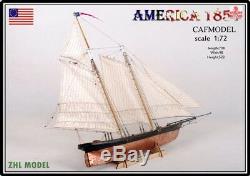 America 1851 wood ship Kit 1/72 Scale wooden ship model kit unassembled