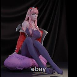 Anime Girl Zero Two Unpainted Resin Model Kits Unassembled 3D Printed 1/6 20cm