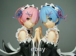 Anime Ram & Rem Unpainted GK Model Resin Kits Toy Action Figure Unassembled Doll