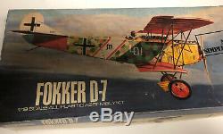 Aurora Focker D-7 1/19 Scale Model. No Cement. 1971. Unassembled. Kit # 398-400