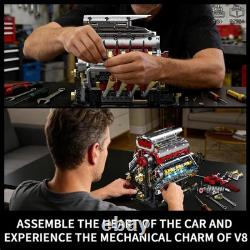 Authentic V8 Engine Model Kit 1176 PCS with USB Rechargeable Motor for Adults