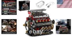 Authentic V8 Engine Model Kit 1176 PCS with USB Rechargeable Motor for Adults