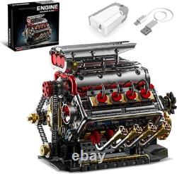 Authentic V8 Engine Model Kit 1176 PCS with USB Rechargeable Motor for Adults