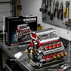 Authentic V8 Engine Model Kit 1176 PCS with USB Rechargeable Motor for Adults
