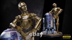 C3PO and R2D2 Diorama Unpainted Unassembled 3D printed Resin Model Kit GK2