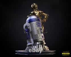 C3PO and R2D2 Diorama Unpainted Unassembled 3D printed Resin Model Kit GK2