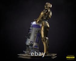 C3PO and R2D2 Diorama Unpainted Unassembled 3D printed Resin Model Kit GK2