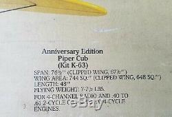 Carl Goldberg Model K-63 Anniversary Piper Cub RC Model Airplane Kit Unassembled