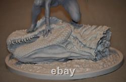 Cavewoman On T-Rex Head Resin Model. Original art Unassembled and Unpainted