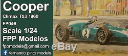 Cooper T53 F1 1960 champion Brabham 1/24 unassembled kit France or Portugal GP
