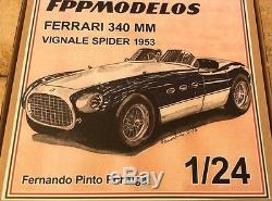 FERRARI 340MM Vignale spider Le Mans or road 1953 FPPM 1/24 unassembled kit