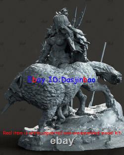 Female Barbarian With Wolf Figure 3D Print Model Kit Unpainted Unassembled 25cm