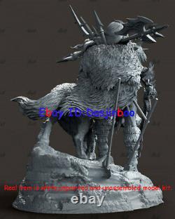 Female Barbarian With Wolf Figure 3D Print Model Kit Unpainted Unassembled 25cm