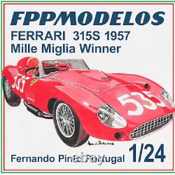 Ferrari 315S 1957 Mille Miglia or Le Mans 1/24 scale FPPM unassembled model kit