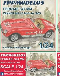 Ferrari 340 MM 1/24 scale FPPM unassembled model kit Several versions available