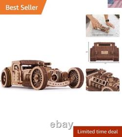 Hot Rod Wooden Model Car Kit DIY Retro Puzzle Rides Up to 32 Feet