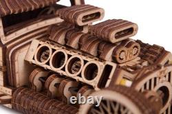 Hot Rod Wooden Model Car Kit DIY Retro Puzzle Rides Up to 32 Feet
