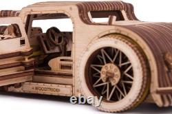 Hot Rod Wooden Model Car Kit DIY Retro Puzzle Rides Up to 32 Feet