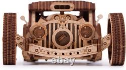 Hot Rod Wooden Model Car Kit DIY Retro Puzzle Rides Up to 32 Feet