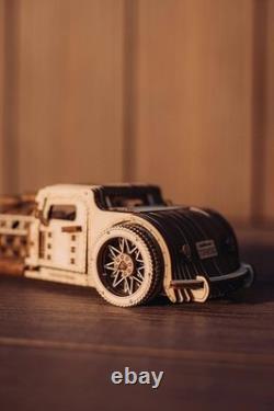Hot Rod Wooden Model Car Kit DIY Retro Puzzle Rides Up to 32 Feet