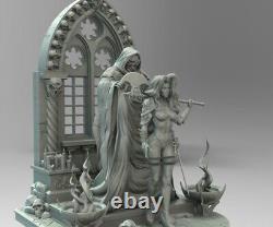 Lady Death And Death Guard 3d Printed Diorama Unassembled Unpainted