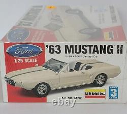 Lindberg 1963 Mustang II Original Ford Concept Car 1995 Sealed Model kit 72169