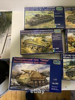 Lot Of 10 Unimodel 1/72 Scale Military Trucks, Tanks, & Armor Lot 2