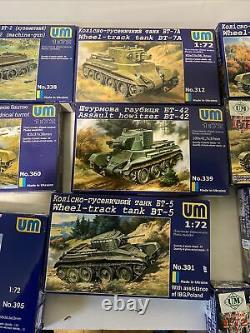 Lot Of 10 Unimodel 1/72 Scale Military Trucks, Tanks, & Armor Lot 2