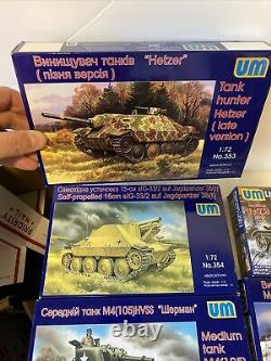 Lot Of 11 Unimodel 1/72 Scale Model Military Tanks Armor Foreign See Desc