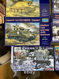 Lot Of 11 Unimodel 1/72 Scale Model Military Tanks Armor Foreign See Desc